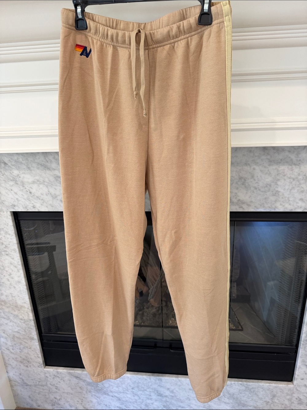 AVIATOR NATION, Womens 5 stripe sweatpant in sand. Brand New!!!
